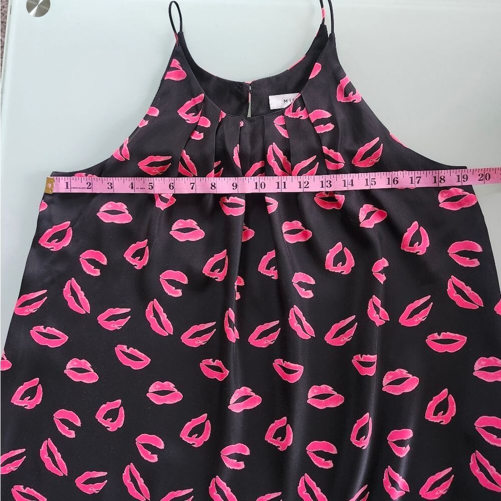 Milly Silk Hot Pink And Black Lips Tunic  Seen On The Carrie Diaries Size 8 - Picture 7 of 11